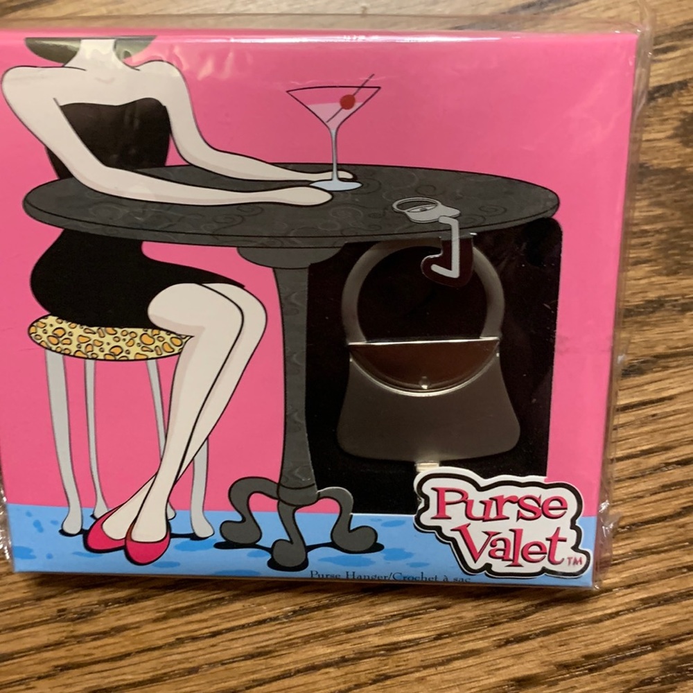 Purse hanger valet for a table when dining out